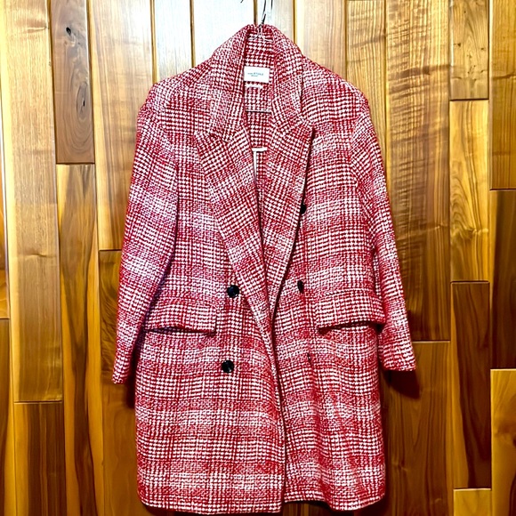 Indføre I tide Det Isabel Marant | Jackets & Coats | Isabel Marant Etoile Red White Wool Blend  Coat Size 38 | Poshmark